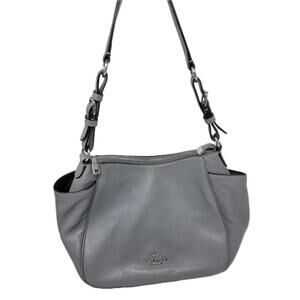 Coach C2853 Rori In Soft Granite Pebbled Leather Shoulder Bag Gray